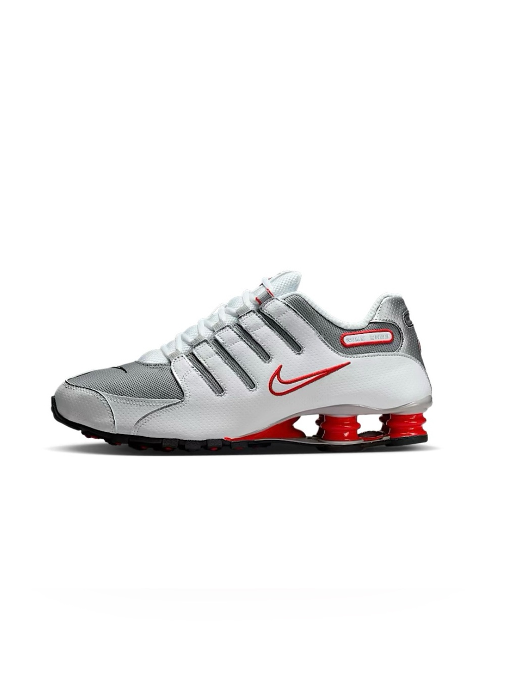 Nike Shox NZ White Sport Red Metallic Silver Men’s Shoes 378341-104